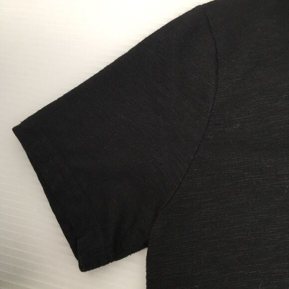 Short Sleeve Black V-Neck Tee B14 - Picture 5 of 5